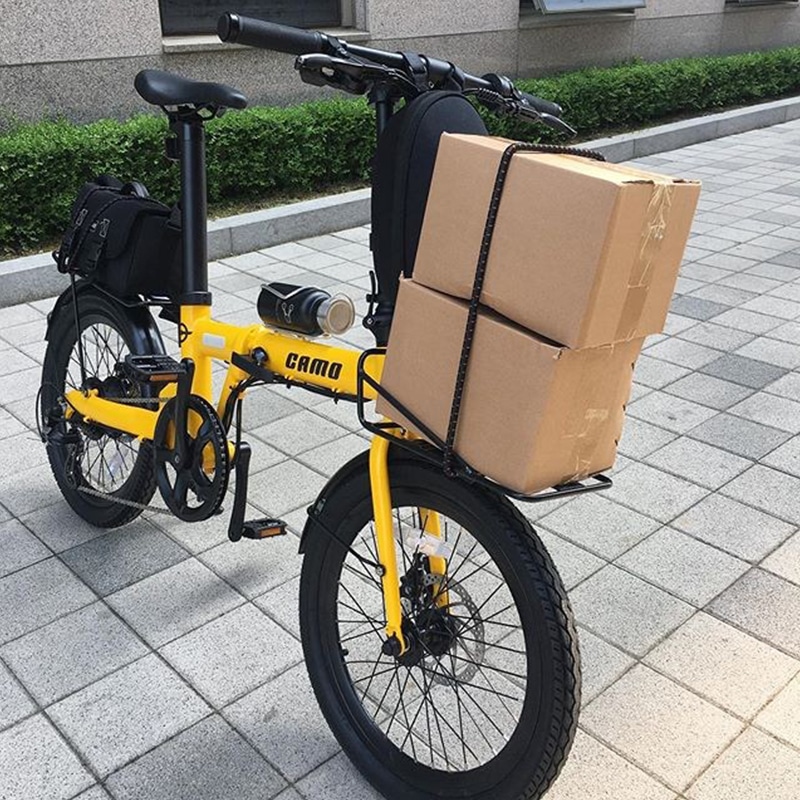 CAMO C5 — bicycle with boxes on rear rack; image shows an example, not a rated load